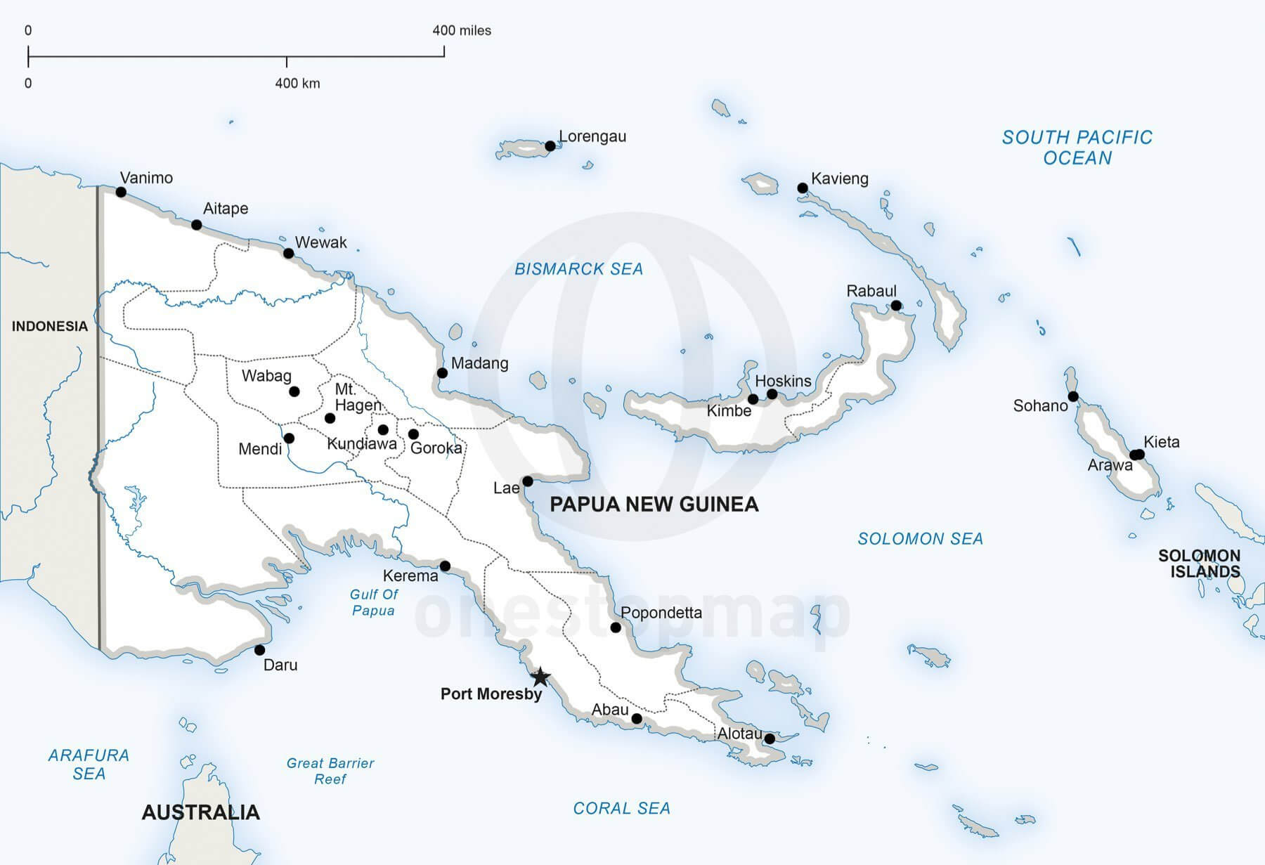 Vector Map Of Papua New Guinea Political One Stop Map