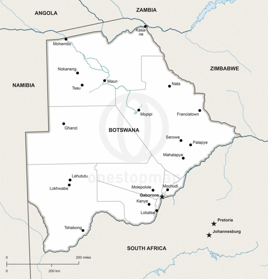 116 Map Botswana Political 880x914 