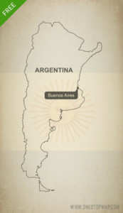 Free Vector Map of Argentina Outline | One Stop Map