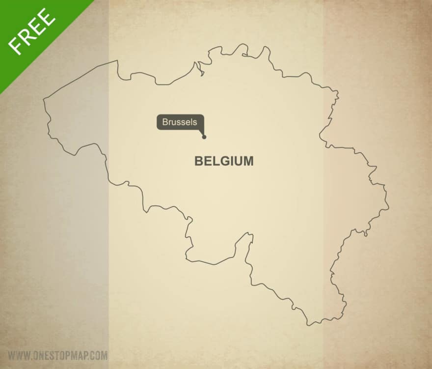 Free Vector Map Of Belgium Outline One Stop Map   145 Map Belgium Outline 880x751 