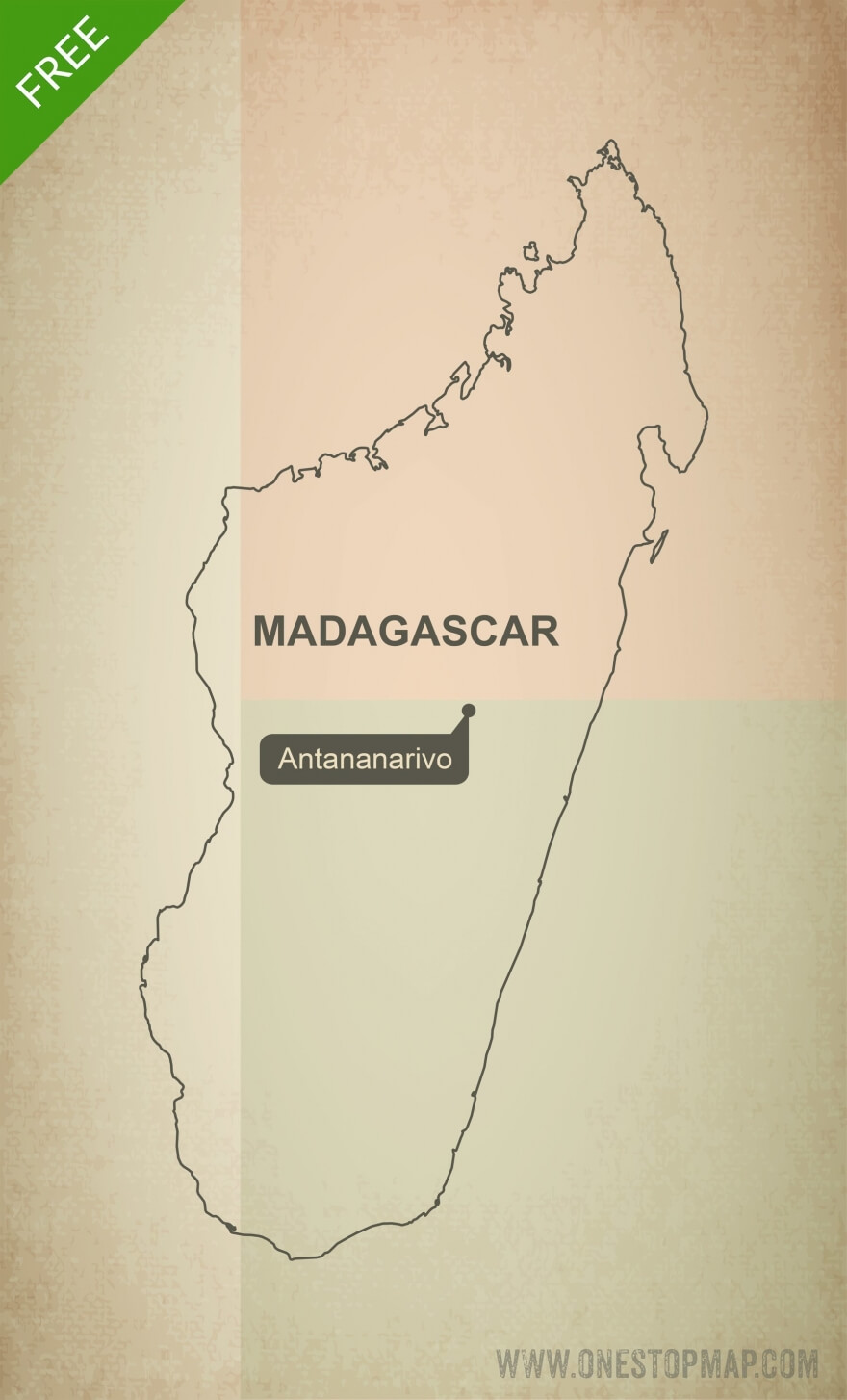 Free Vector Map Of Madagascar Outline One Stop Map