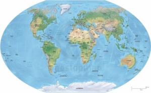 Vector Map Of World Bathymetry Continents 