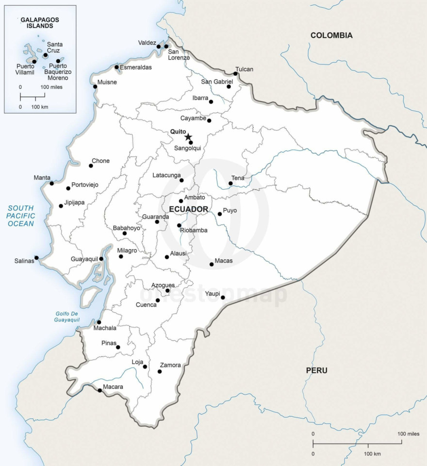 Vector Map of Ecuador political | One Stop Map