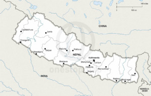 Free Vector Map of Nepal Outline | One Stop Map