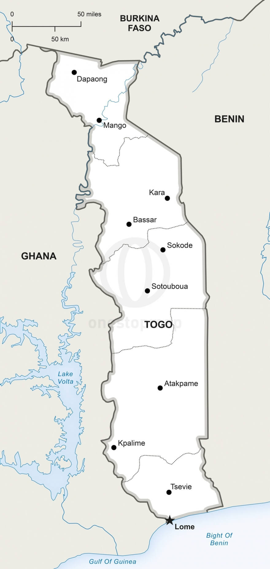 Vector Map Of Togo Political One Stop Map   212 Map Togo Political 880x1855 