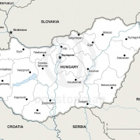 Free Vector Map of Hungary Outline | One Stop Map