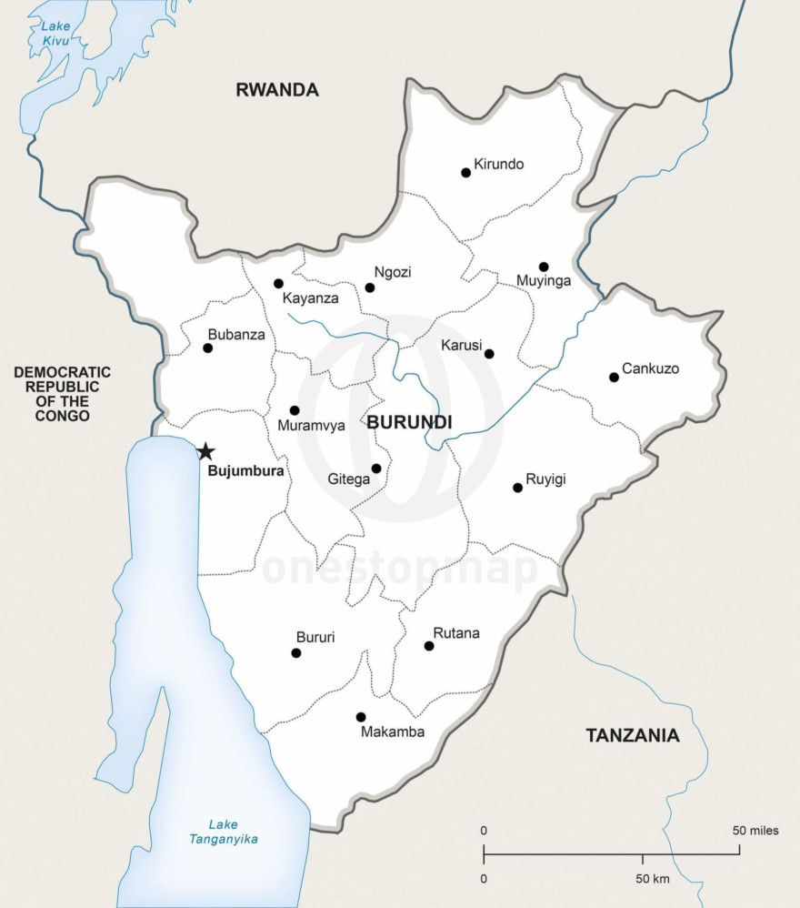 Free Vector Map of Burundi Outline | One Stop Map