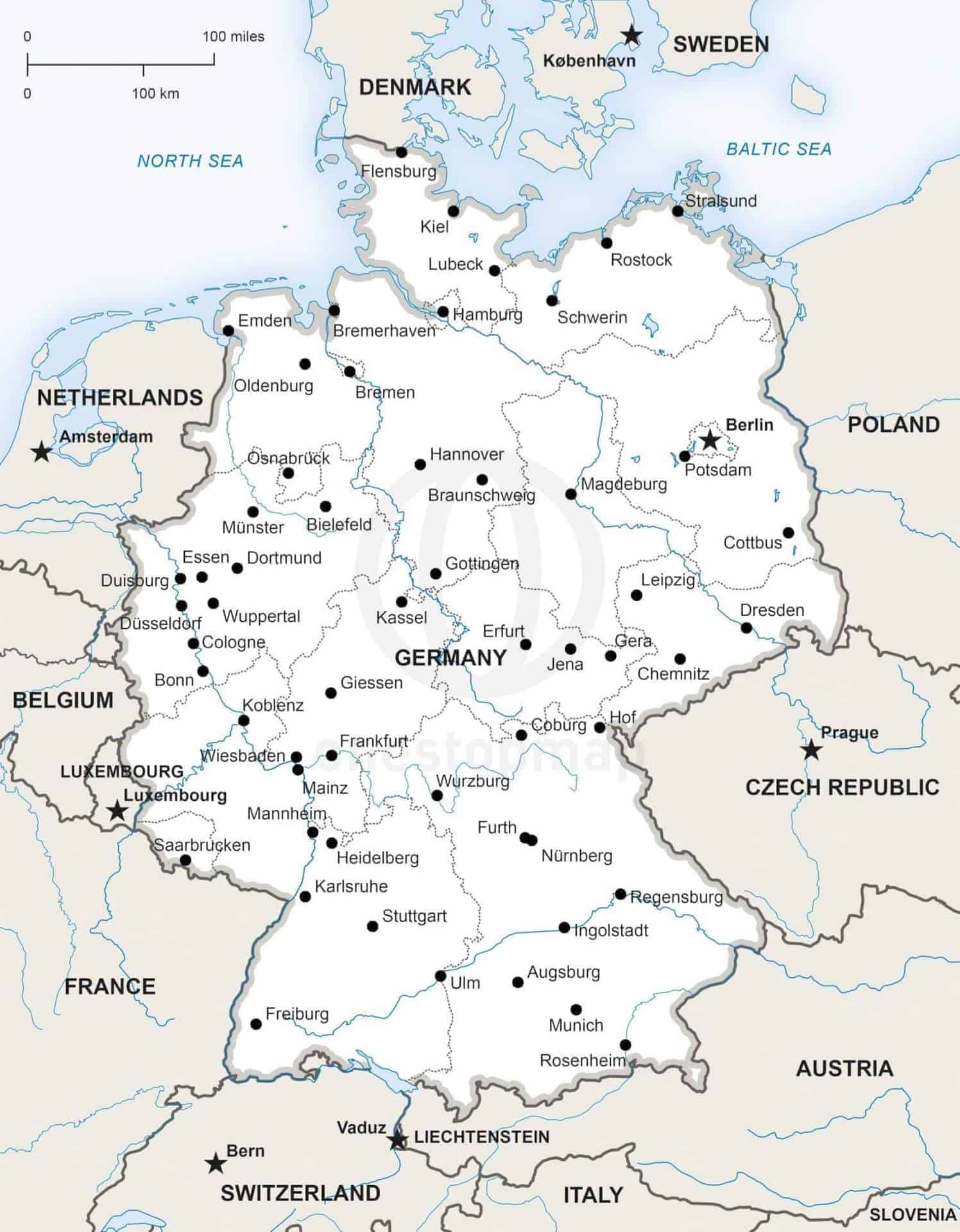 Vector Map of Germany Political | One Stop Map