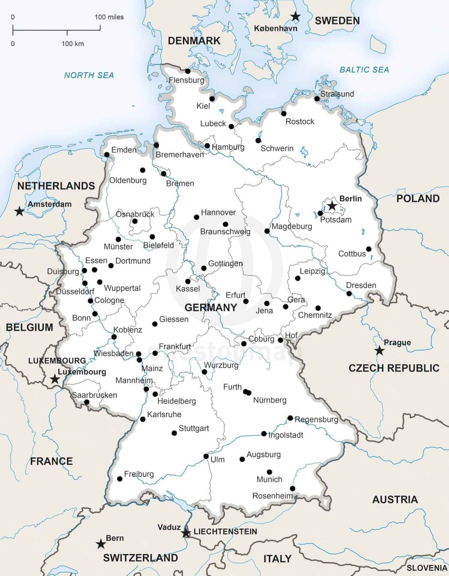 Vector Map Of Germany Political One Stop Map