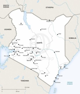 Free Vector Map of Kenya Outline | One Stop Map