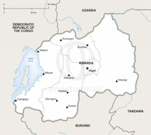 Free Vector Map of Rwanda Outline | One Stop Map