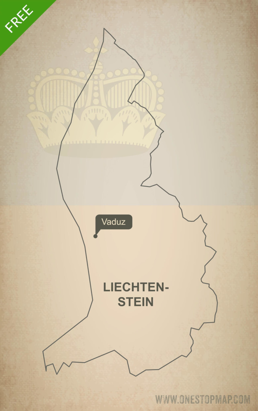 Free Vector Map of Liechtenstein Outline | One Stop Map