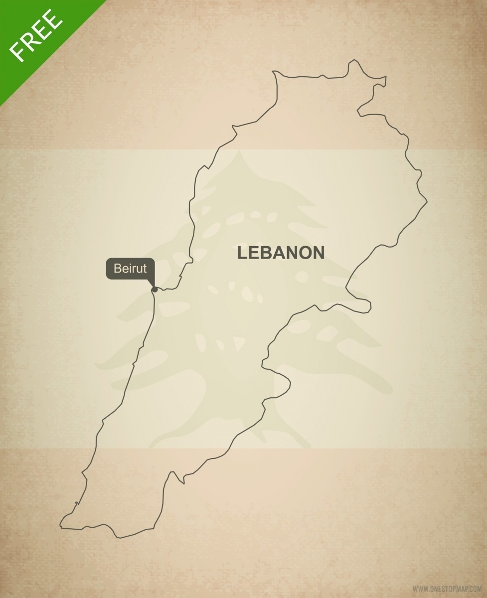 Free Vector Map Of Lebanon Outline One Stop Map   304 Map Lebanon Outline 977x1200 