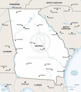 Free vector map of Georgia outline | One Stop Map