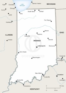 Vector Map of Indiana political | One Stop Map