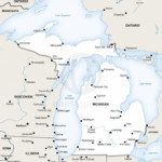 Vector map of Michigan political