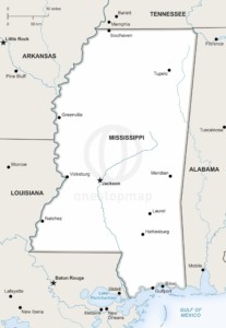 Vector Map of Mississippi political | One Stop Map