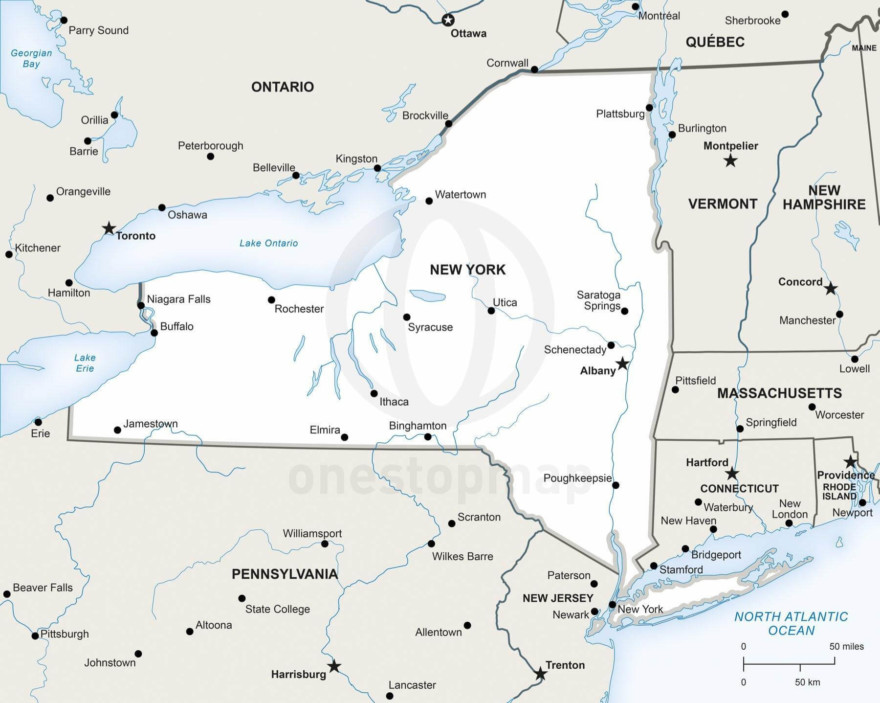 Vector Map Of New York Political 