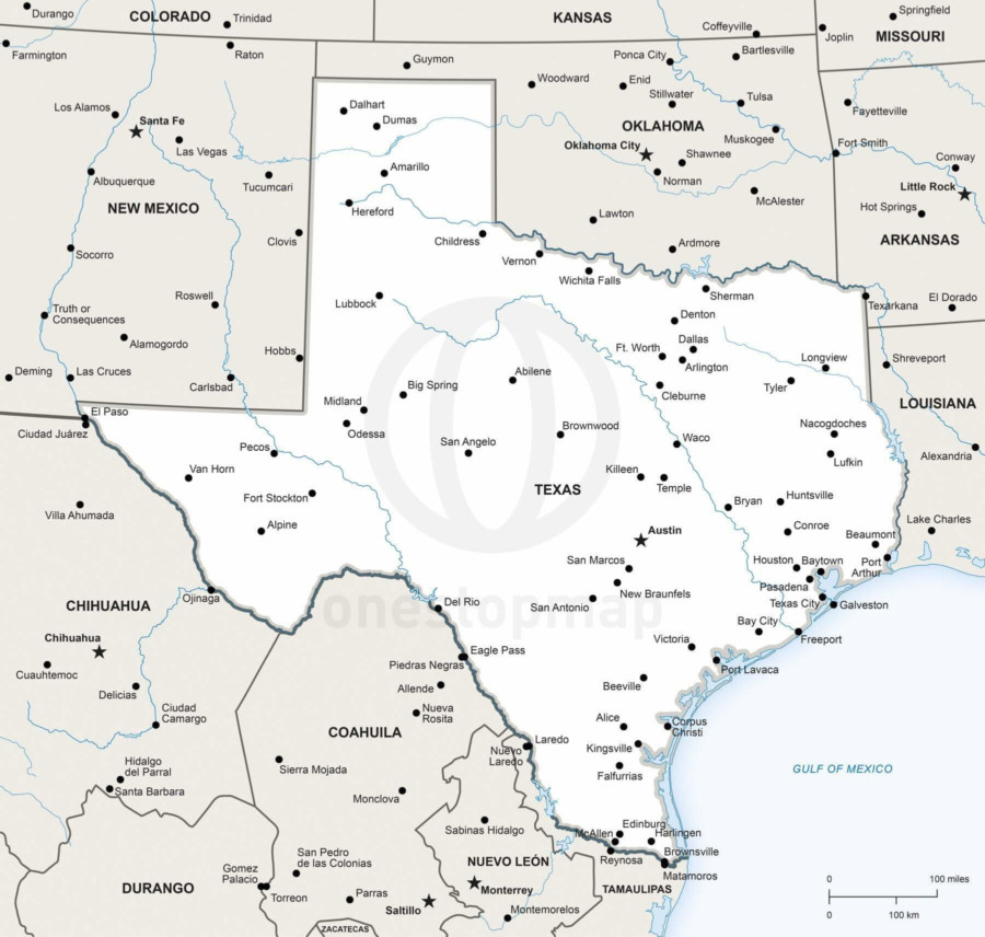 Vector Maps of Texas | One Stop Map