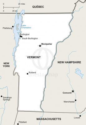 Download Free vector map of Vermont outline | One Stop Map