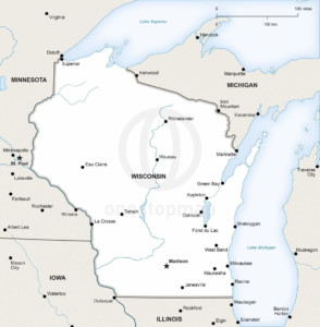 Vector Map of Wisconsin political | One Stop Map