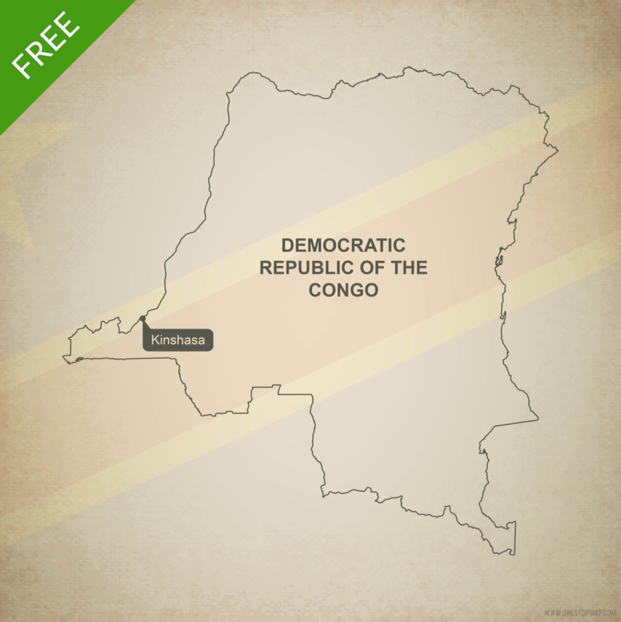 Free Vector Map Of Democratic Republic Congo | One Stop Map