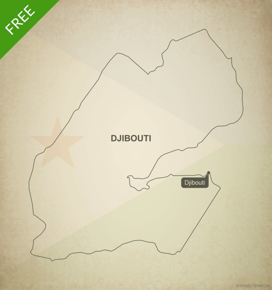 Free Vector Map of Djibouti Outline | One Stop Map