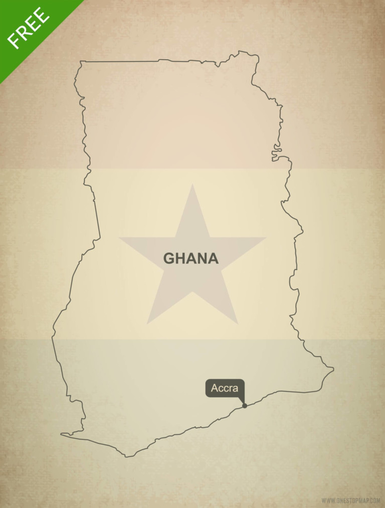 Free vector map of Ghana outline