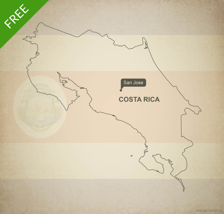 Free vector map of Costa Rica outline
