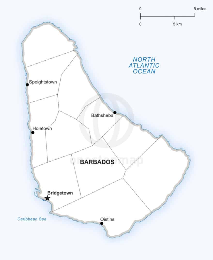 Vector Map of Barbados Political | One Stop Map