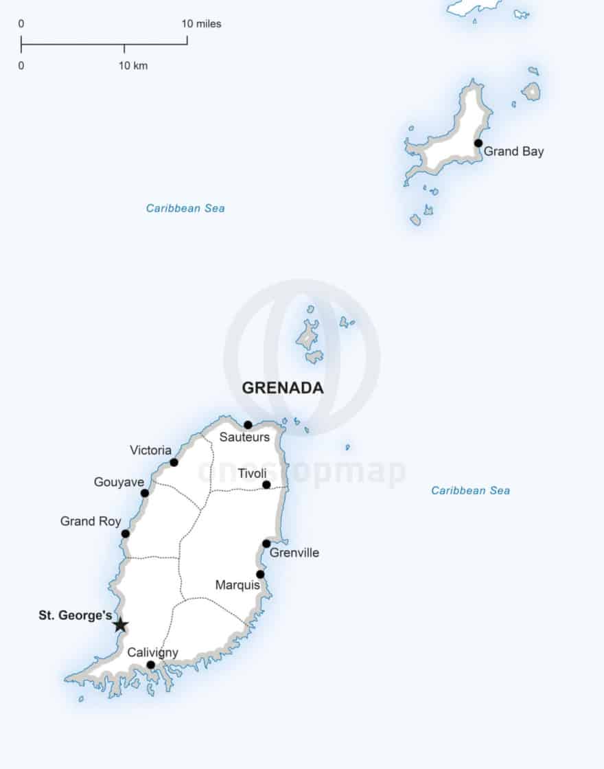 Vector Map Of Grenada Political One Stop Map   426 Map Grenada Political 880x1120 