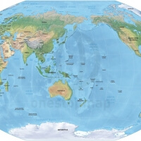 Vector Map World Relief Asia-Australia | One Stop Map