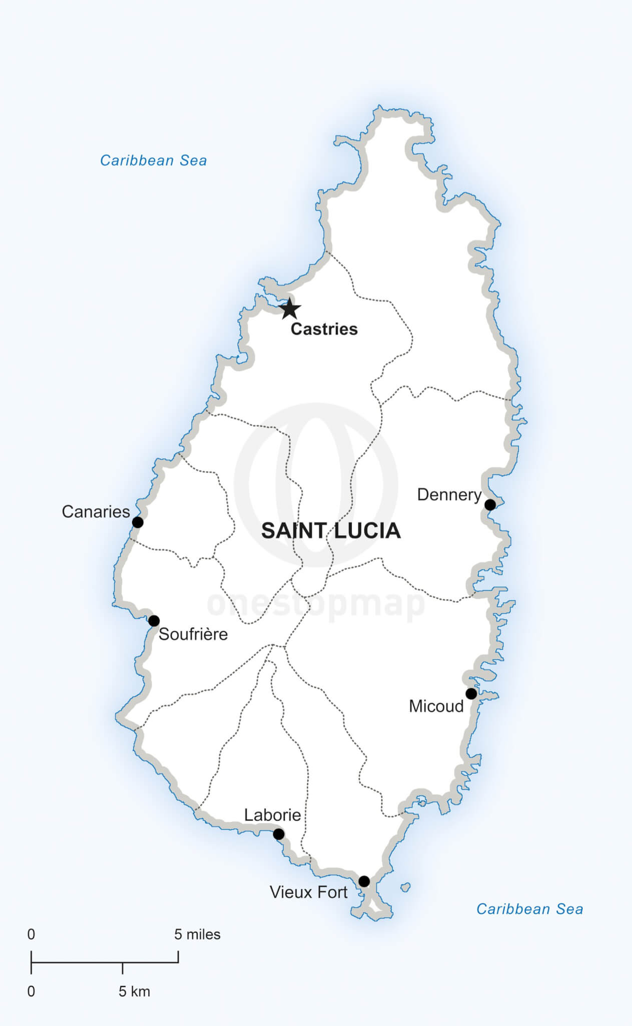 428 Map Saint Lucia Political 