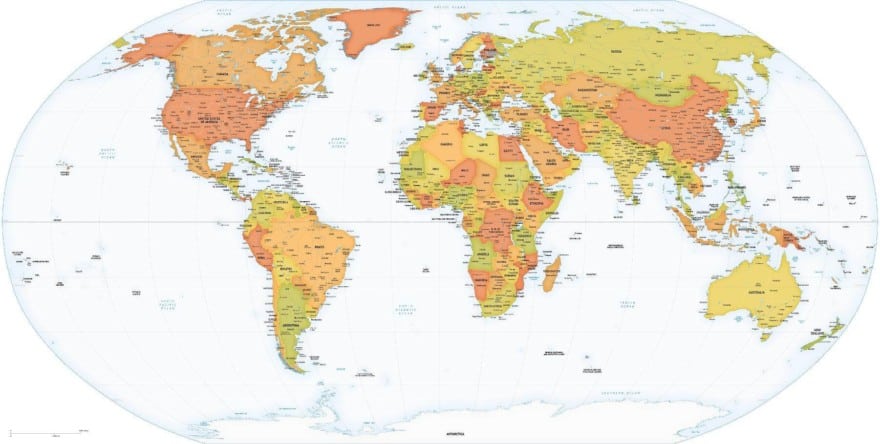 Vector Map World Relief Robinson Asia-Australia | One Stop Map