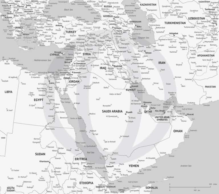 Middle East Political map (high detail)