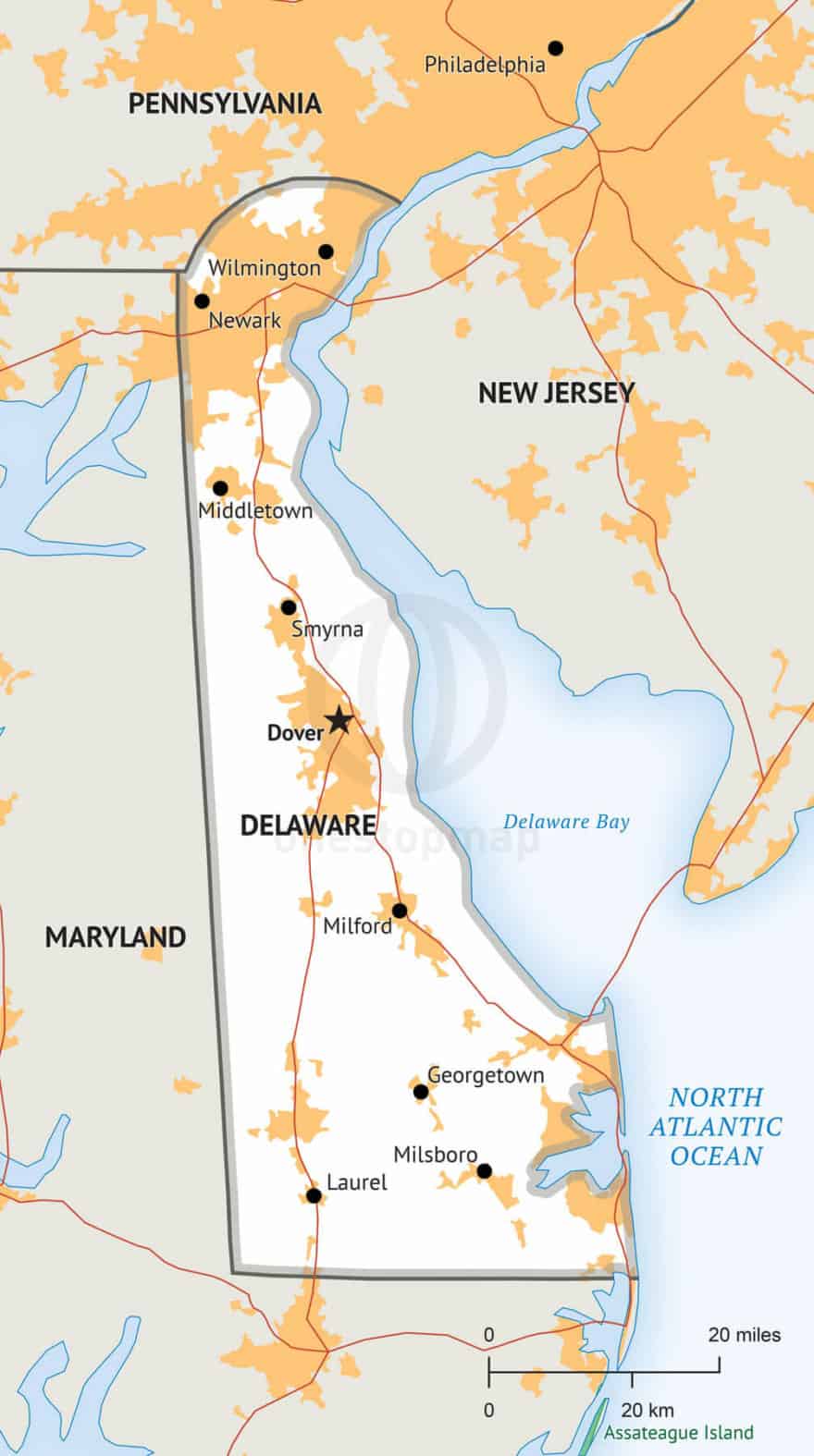map of delaware and surrounding states        <h3 class=