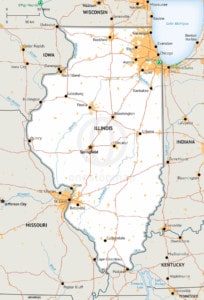 Free vector map of Illinois outline | One Stop Map