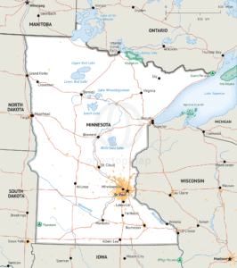 Vector Map of Minnesota political | One Stop Map