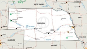 Vector Map Of Nebraska Political | One Stop Map