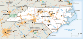 Vector Map of North Carolina political | One Stop Map