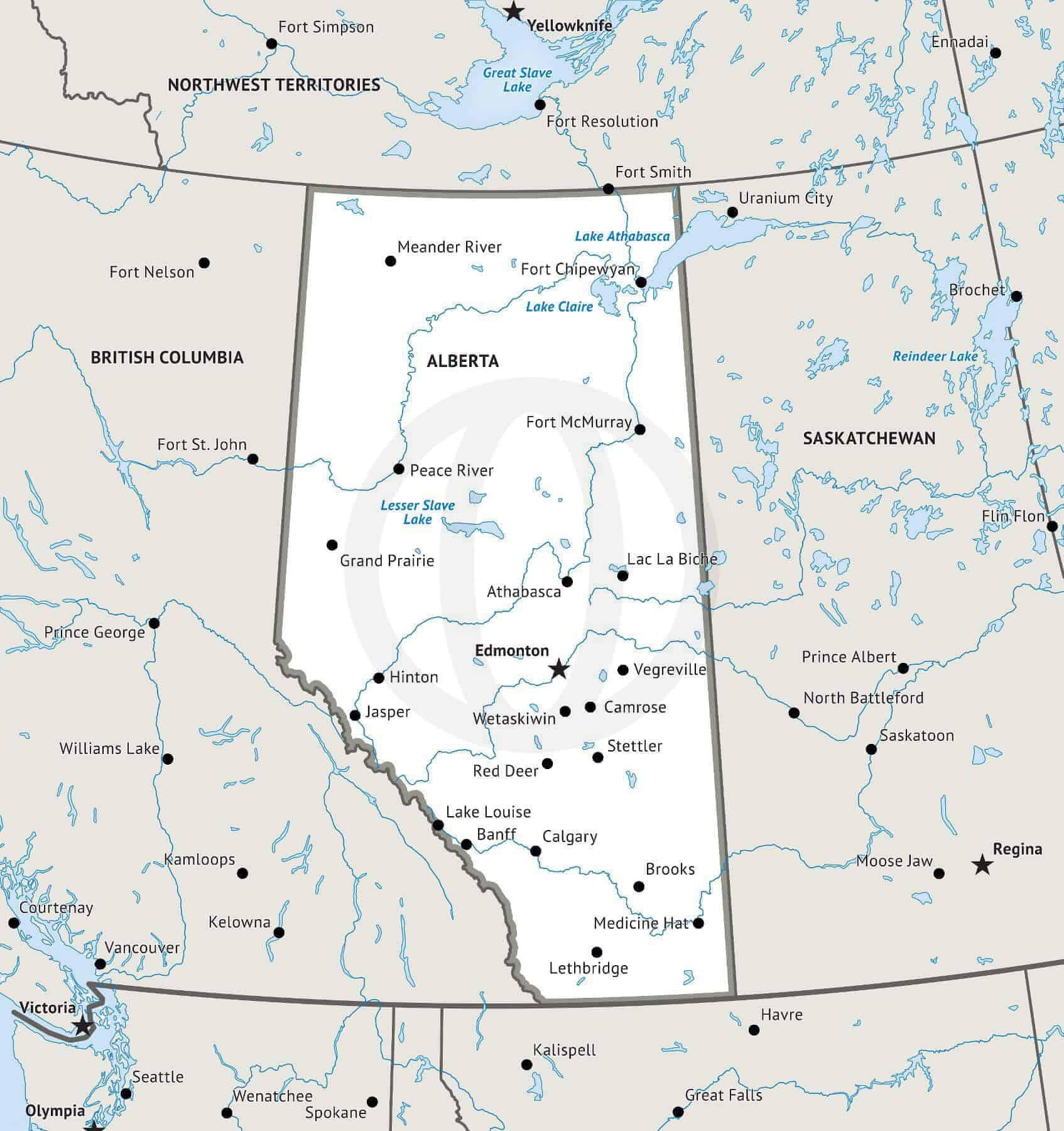 Stock Vector Map Of Alberta One Stop Map