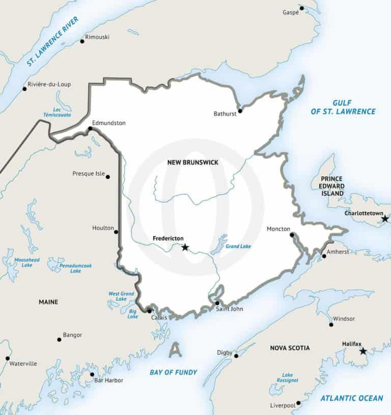 Stock vector map of New Brunswick