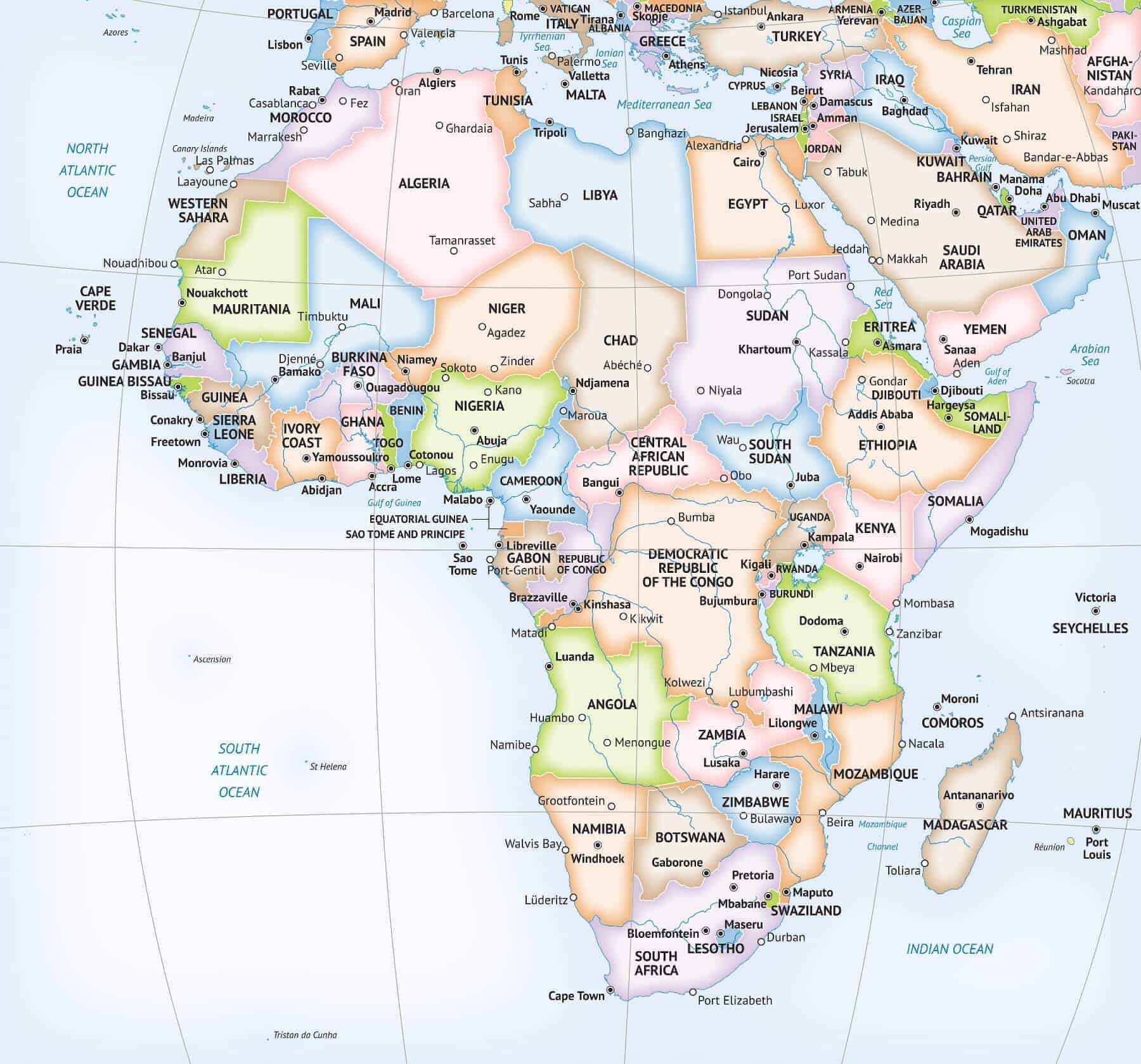 Map Of Africa A Map Of The African Continent With Eac - vrogue.co